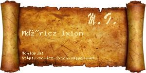 Móricz Ixion névjegykártya